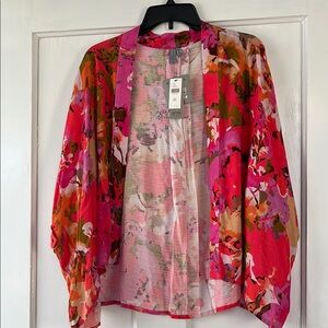 Anthropologie Floral Kimono Cardigan NWT